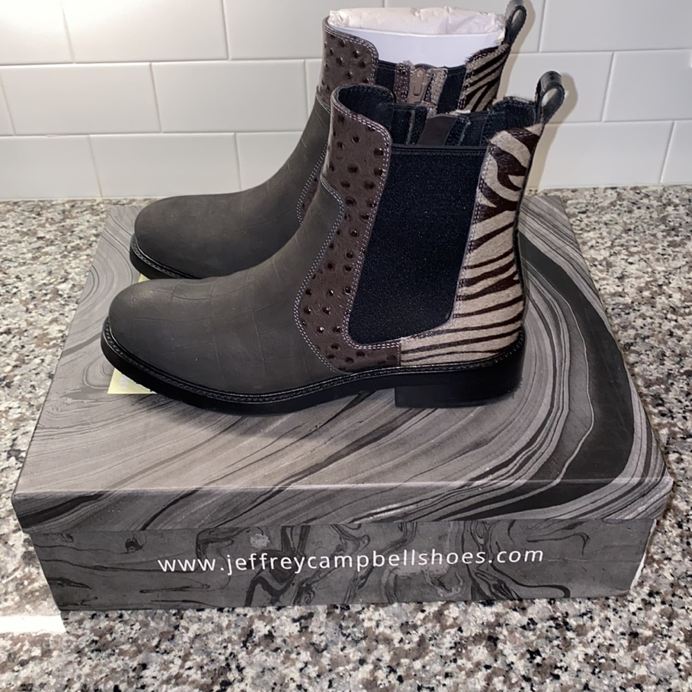 Jeffrey Campbell Edmond Boot Exotic Grey Size 8 - image 3